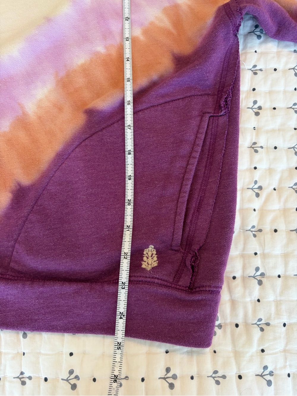Free People Tie-Dye Crewneck Sweatshirt - Purple & Cream - Picture 7 of 8